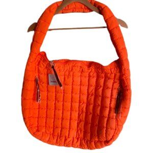 NWT Free People Movement Quilted Carryall Tote Bag Electric Orange